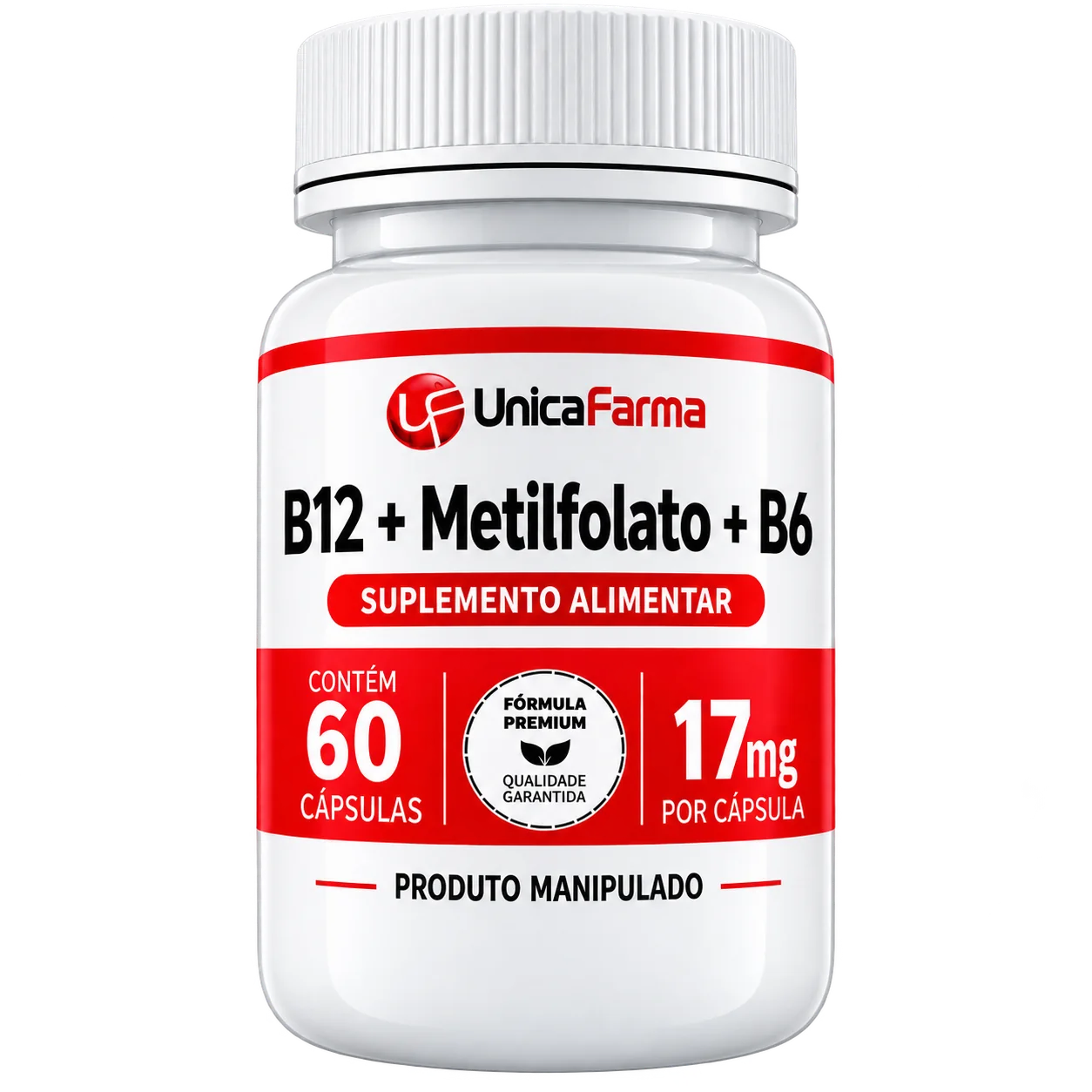B12 + Metilfolato + B6 - 60 Cápsulas